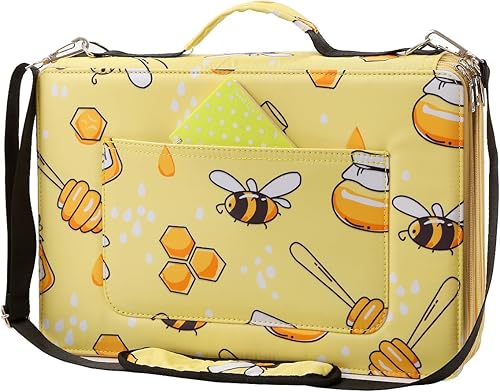 Lbxgap Estuche portátil de colores con 384 ranuras para lápices, organizador con patrón de impresión para bolígrafos o marcadores de acuarela,