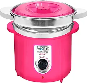 Mega Bell, Panela aquecedora de cera para depilação, Termocera, Cera-Matic Júnior, Com refil, Bivolt, 400g, Rosa