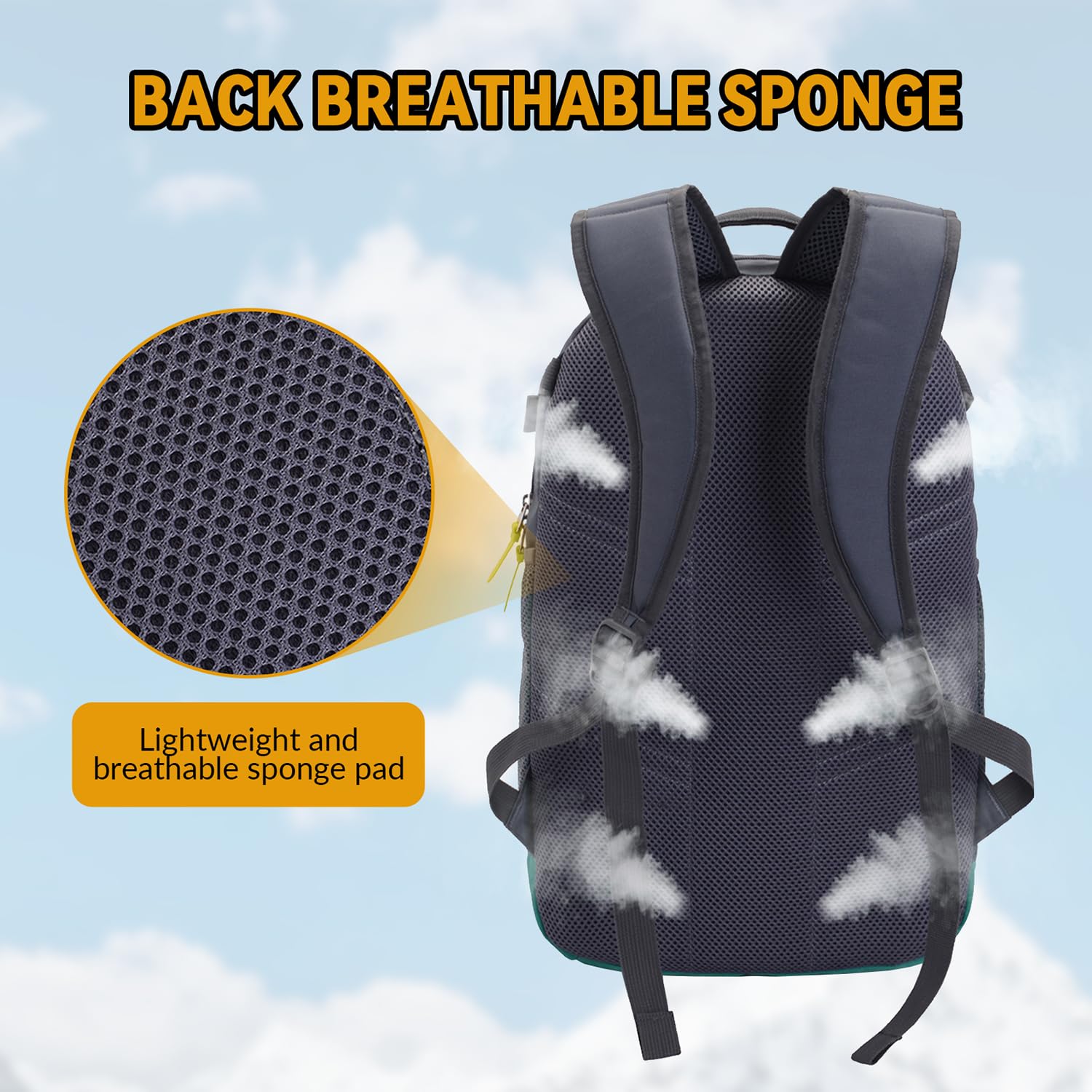 Bseash Sac à Dos de Basket-Ball athlétique léger de 35L, Sac à Dos de Gymnastique Multifonctionnel avec Compartiment pour Ballon au Fond, adapté au Ballon de Volley-Ball, de Football et de Soccer.