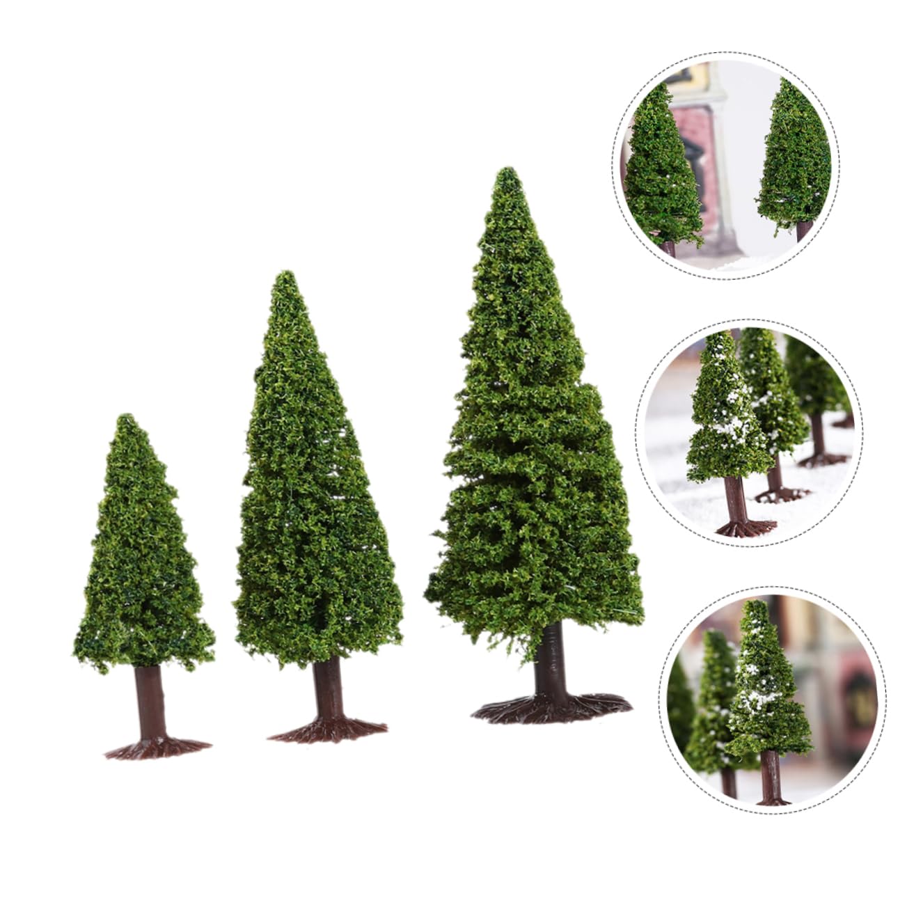 SHINEOFI 24pezzi Miniature Pine Tree Model for Train Scenery and Architectural Dioramas and Iron for Landscape Decoration