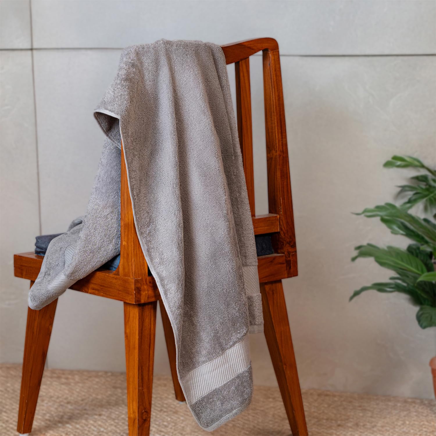 Sponsored Ad - Bamboo Bath Towel | Ultra Absorbent | 3X Softer Than Cotton Towels | 140 x 70 cm - 400 GSM | Steel Grey - Pack of 1