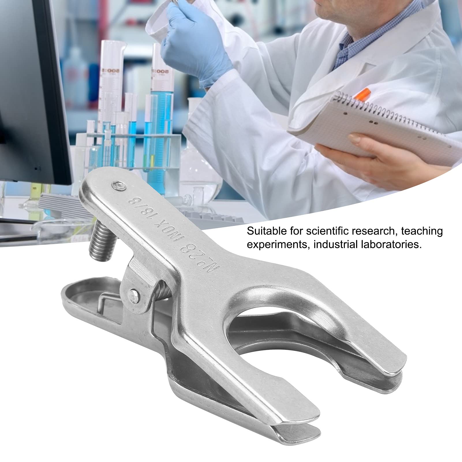 Pince Sphérique avec une Forte Force de Serrage pour la, le reflux. Laboratoires Scientifiques, industries. Acier Inoxydable, Diamètre de Bouche 23 Mm