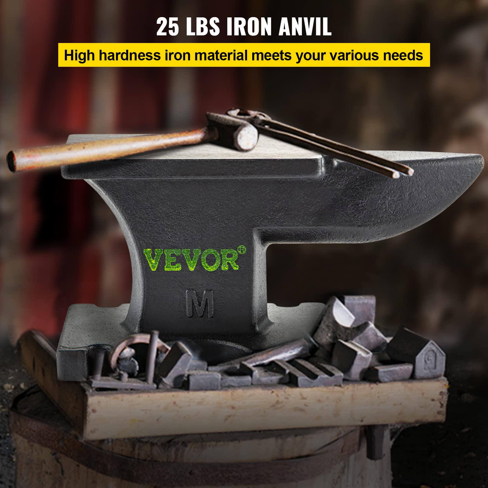 VEVOR Yunque de Hierro Fundido 25lbs/11kg - Mini Yunque Cuerno 29 x 12 x 14,1 cm - Del Banco de Metal 209HB