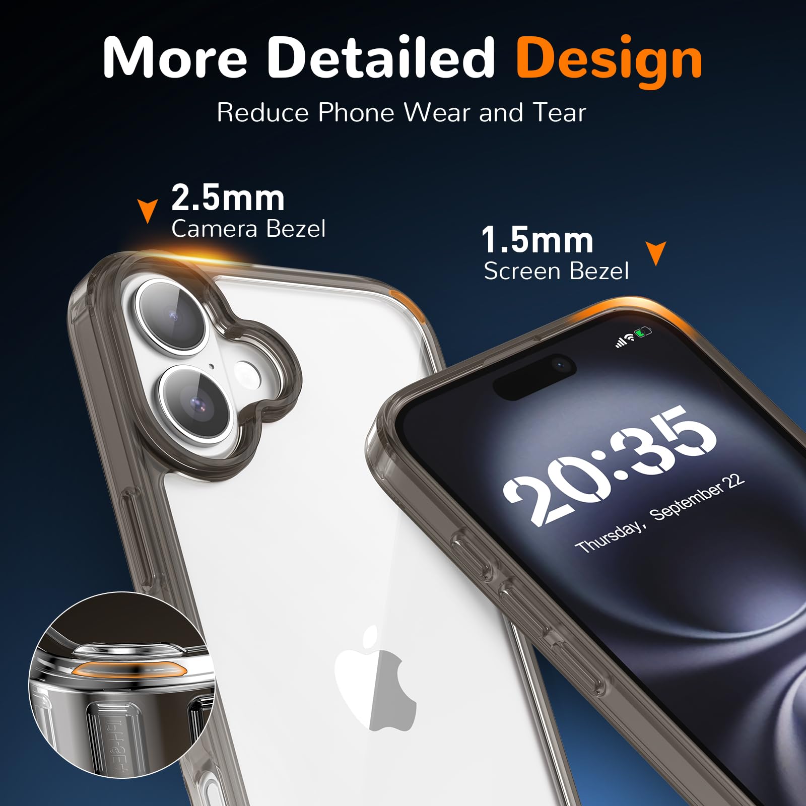 Clear Case for iPhone 15, Ultra Thin, Shockproof TPU Cover, Anti-Yellowing, Crystal Clear, Phone Case for Apple iPhone 15 - Clear — view 125