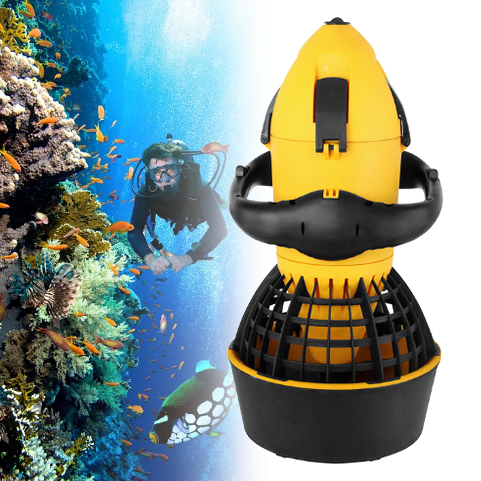 Equipo de buceo con hélice subacuática, 300 W/500 W, con batería de plomo-ácido, para deportes acuáticos, piscina, buceo, esnórquel y aventuras en el mar, 500 W