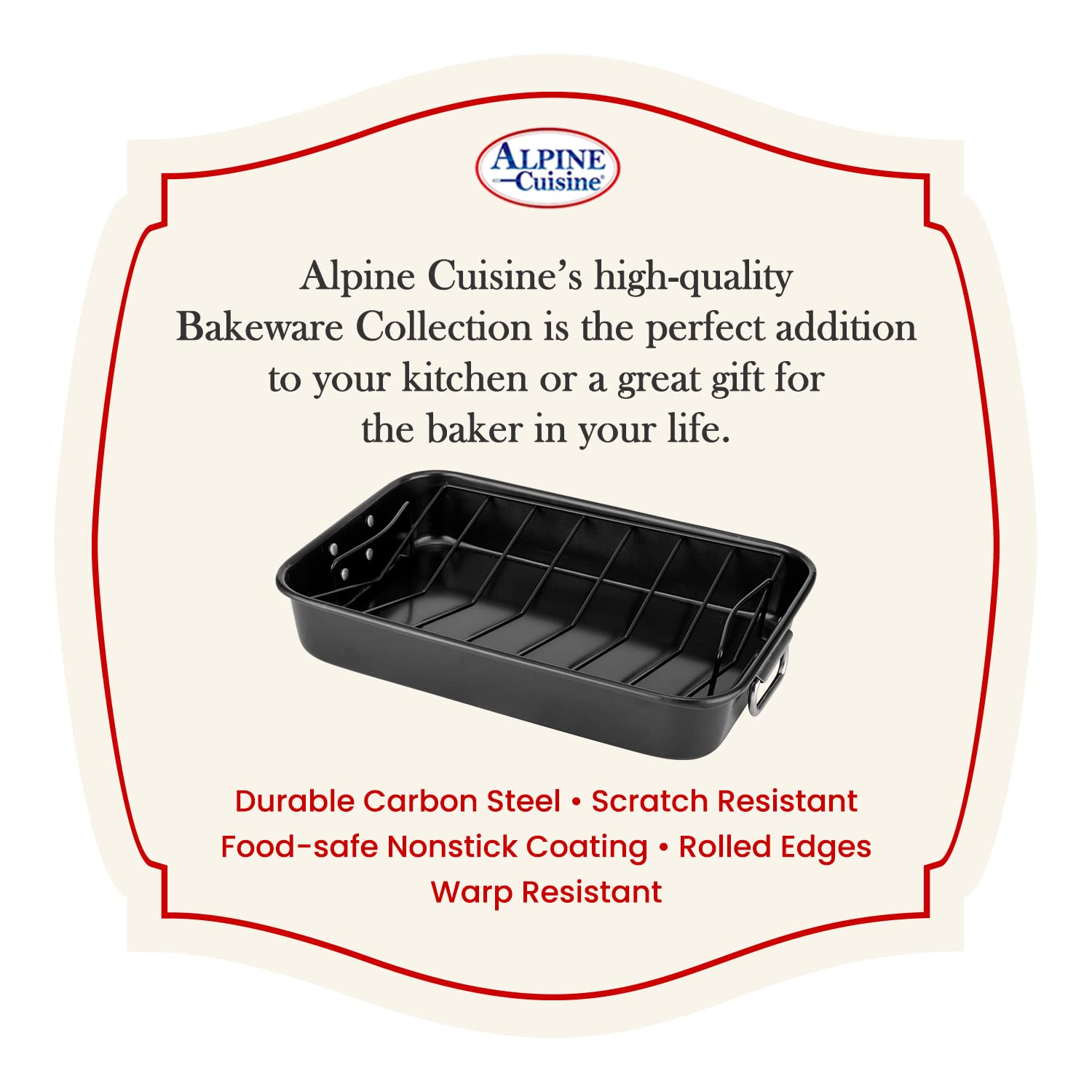 Amazon.com: Alpine Cuisine Turkey Roaster Pan with Rack 16-Inch