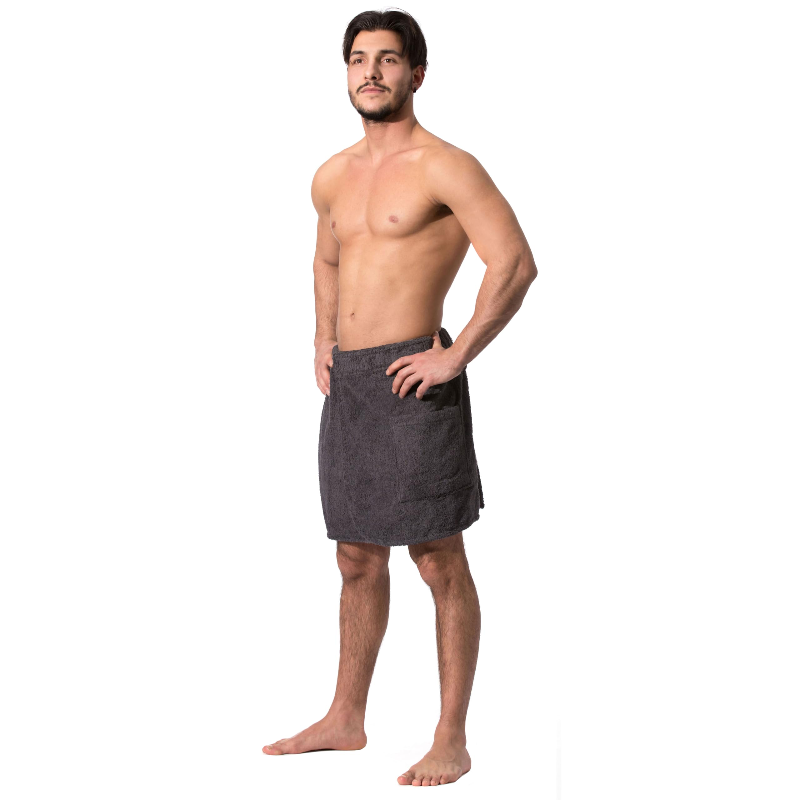 Kilt Sauna Uomo - Asciugamano Regolabile 40x150cm Con Tasca Per Palestra E Spiaggia - Foto 2