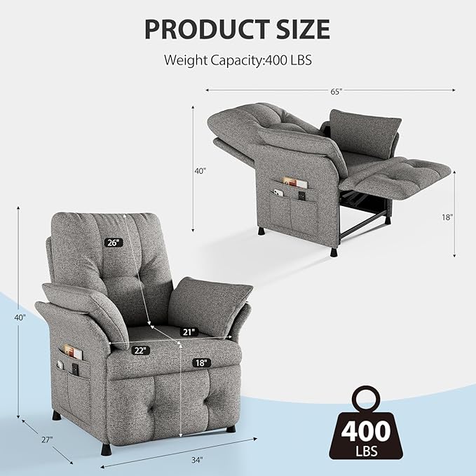 Sillón Reclinable Eléctrico con Masaje y Calefacción 180° miniatura 2