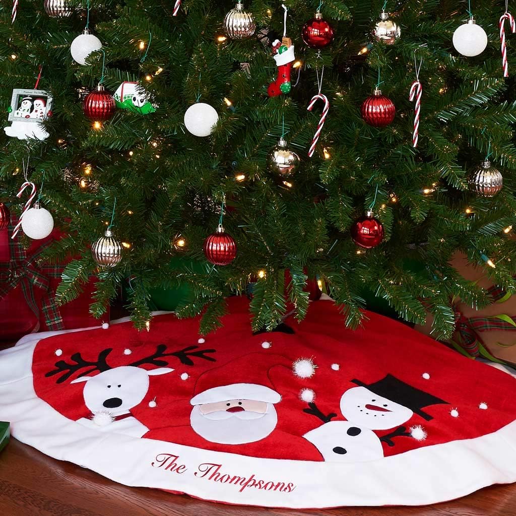 Personalized Christmas Tree Skirt - 60" (Santa, Reindeer, Snowman Tree Skirt)
