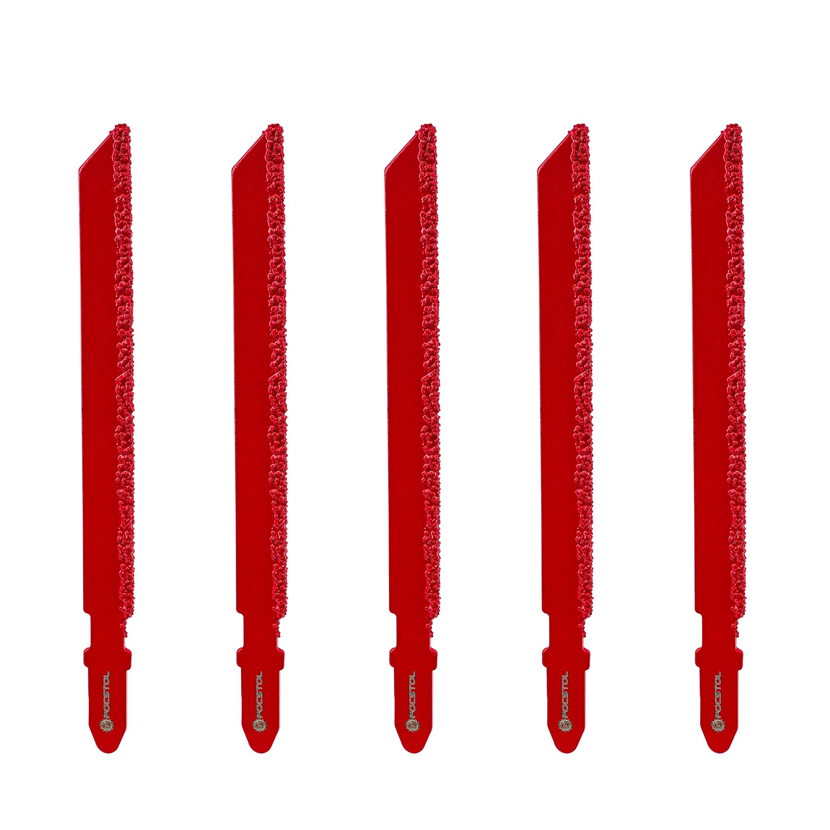 FOCSTOL Diamond Jig Saw Blade - 5pcs 4 Inch(100mm) Cutting Disc for Fiberglass Marble Plastic Wood with T-Shank Grit 46