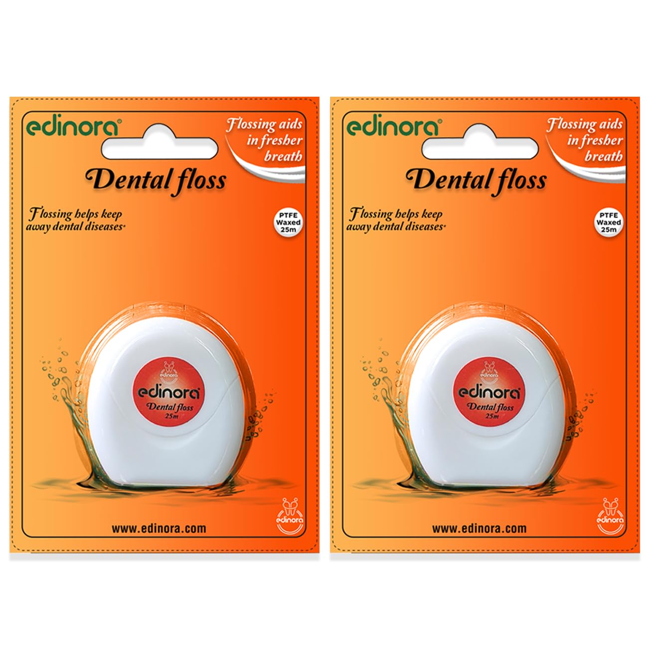 Edinora Dental Floss | For interdental cleaning and improved mouth health | 25m long, PTFE waxed dental floss | For Clean teeth and Fresh breath | Pack of 2 (B0CY2G2VM4) Amazon Price History, Amazon Price Tracker
