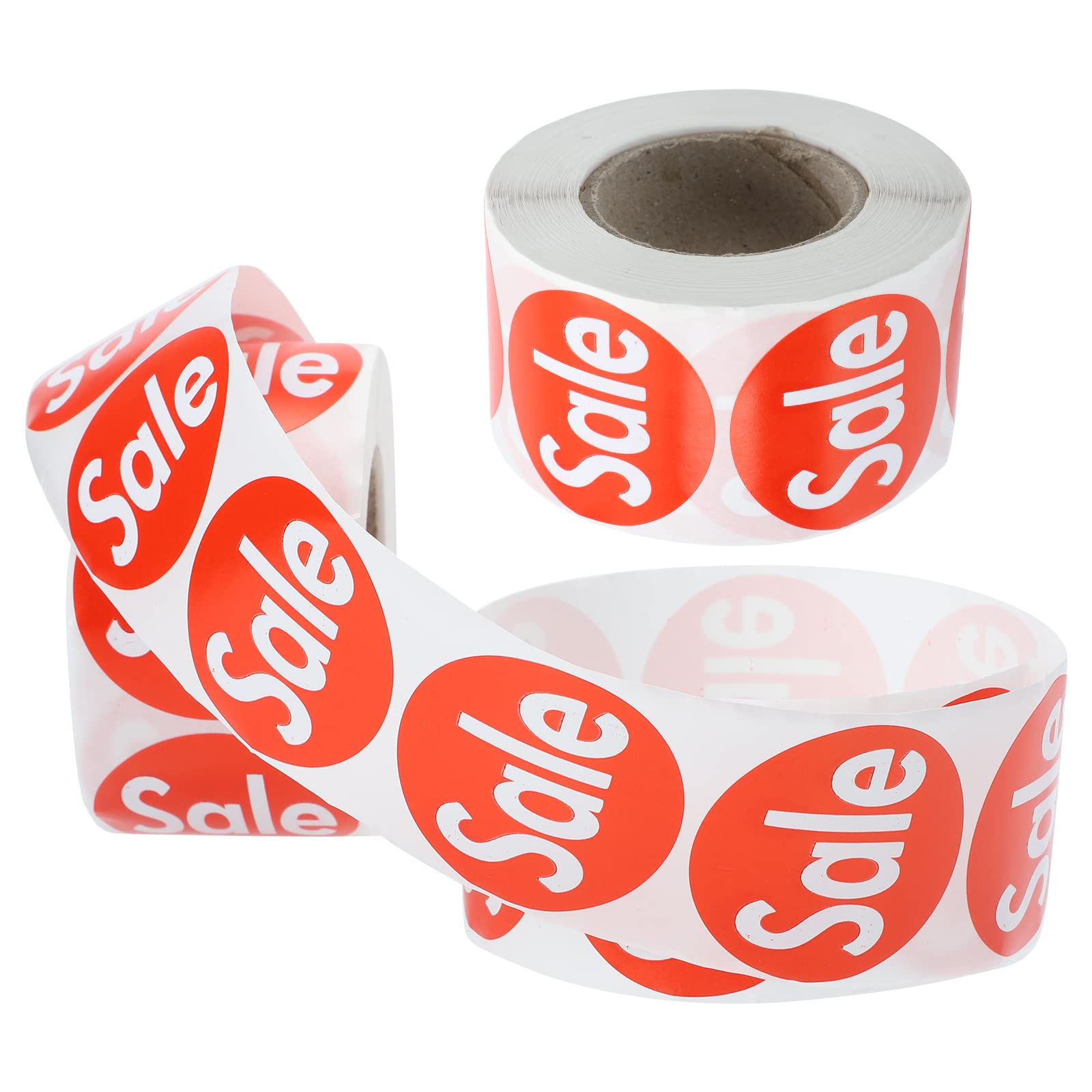 VILLCASEPrice Labels, Retail Labels Sales Stickers Price Tags Round Retail Stickers Self Adhesive Red Sales Sign Labels Roll for Retail Market Sellers Stores Stickers 2 Rolls