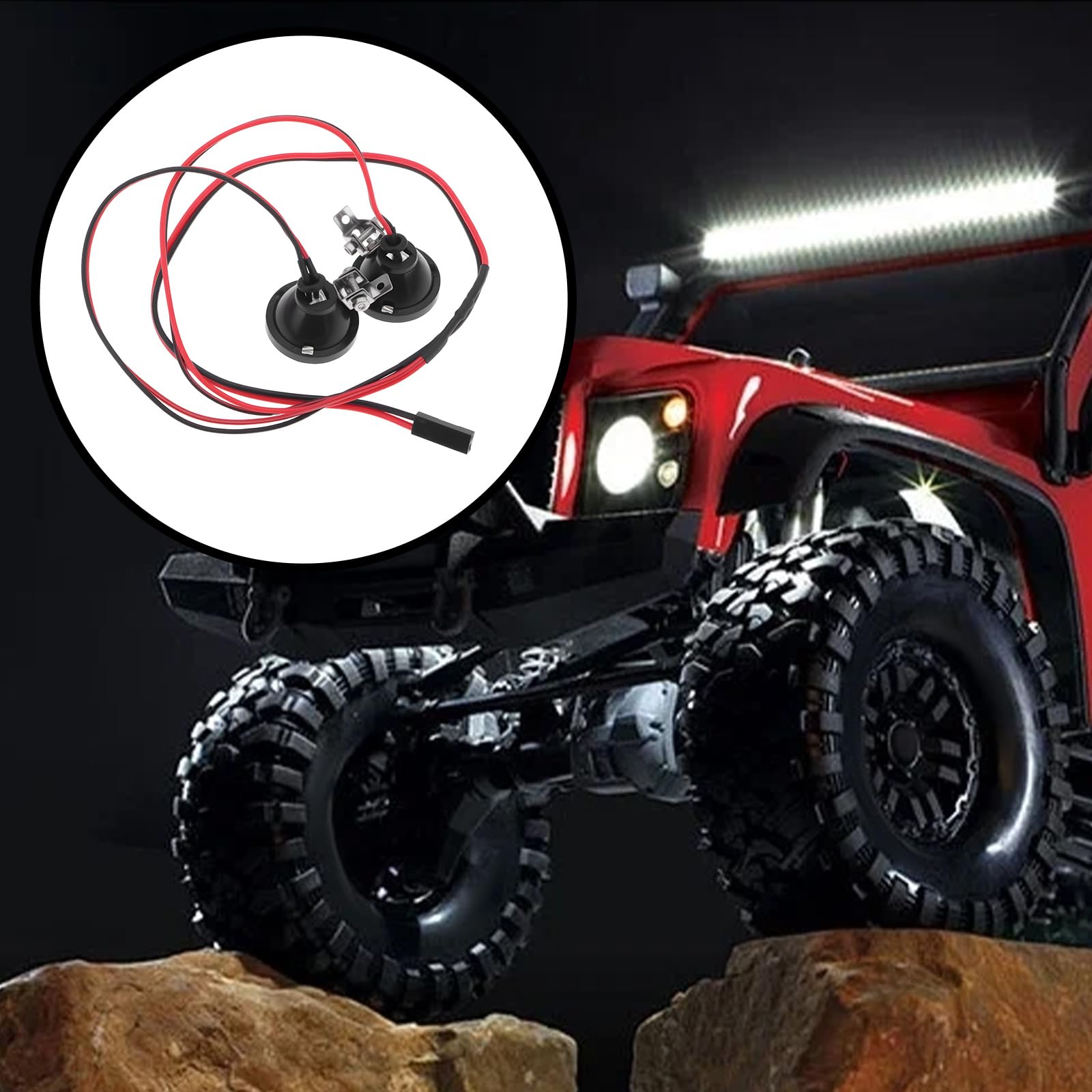 VGOL 1Pair LED Round RC Car Headlights Compatible with Axial TRX4 TRX6 Redcat RR10 MST 1/10 1/8 - Image 3