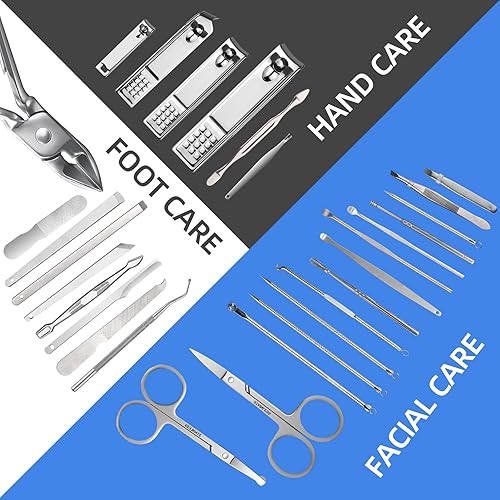 Miniatura 6 de RedFlow - Juego de cortaúñas 30 en 1, cortaúñas y cortaúñas de los pies, kit de manicura, kit de pedicura, adecuado para herramientas de manicura de