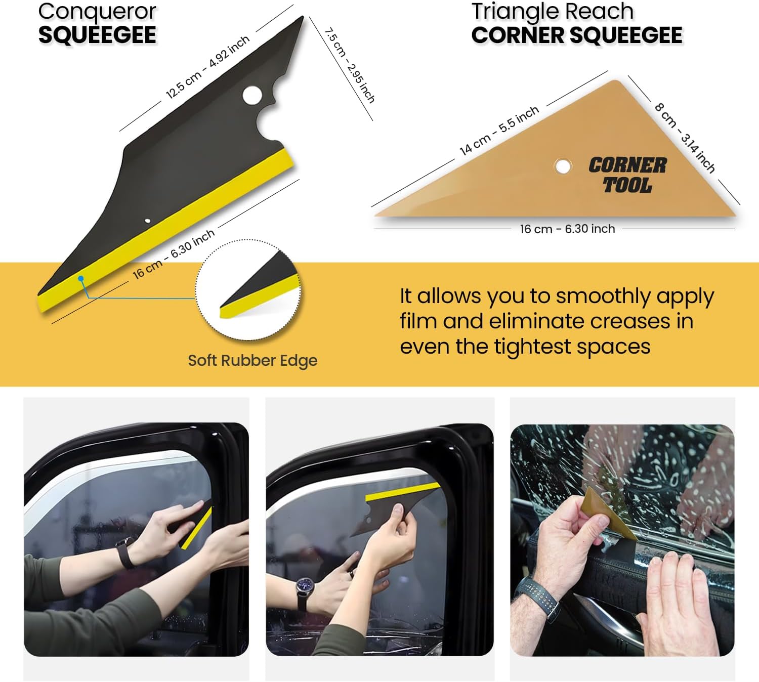 Window Tint Kit Vinyl Wrap Tool for Car Tinting Tools Windshield Back Window Squeegee Bulldozer Squeegee Scrubber Paddle Rubber for Car Wrapping Film Installation Auto Tint Kit Pro Set