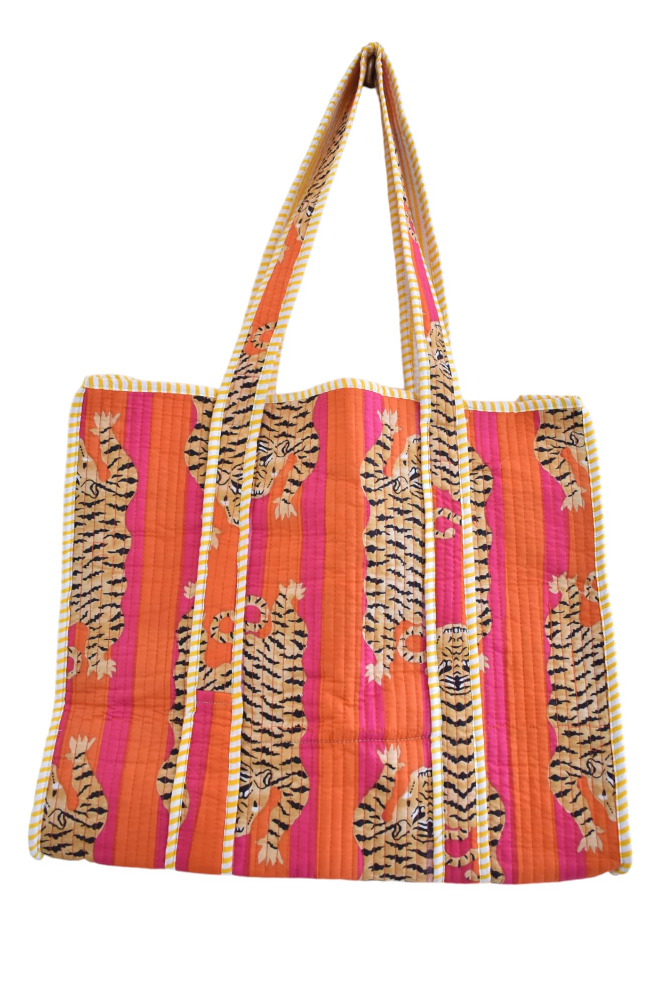 RAJBHOOMI HANDICRAFTSWomen’s 100% Cotton Lightweight Shoulder Tote Bag with Interior Poeckt Casual Handbag for Women