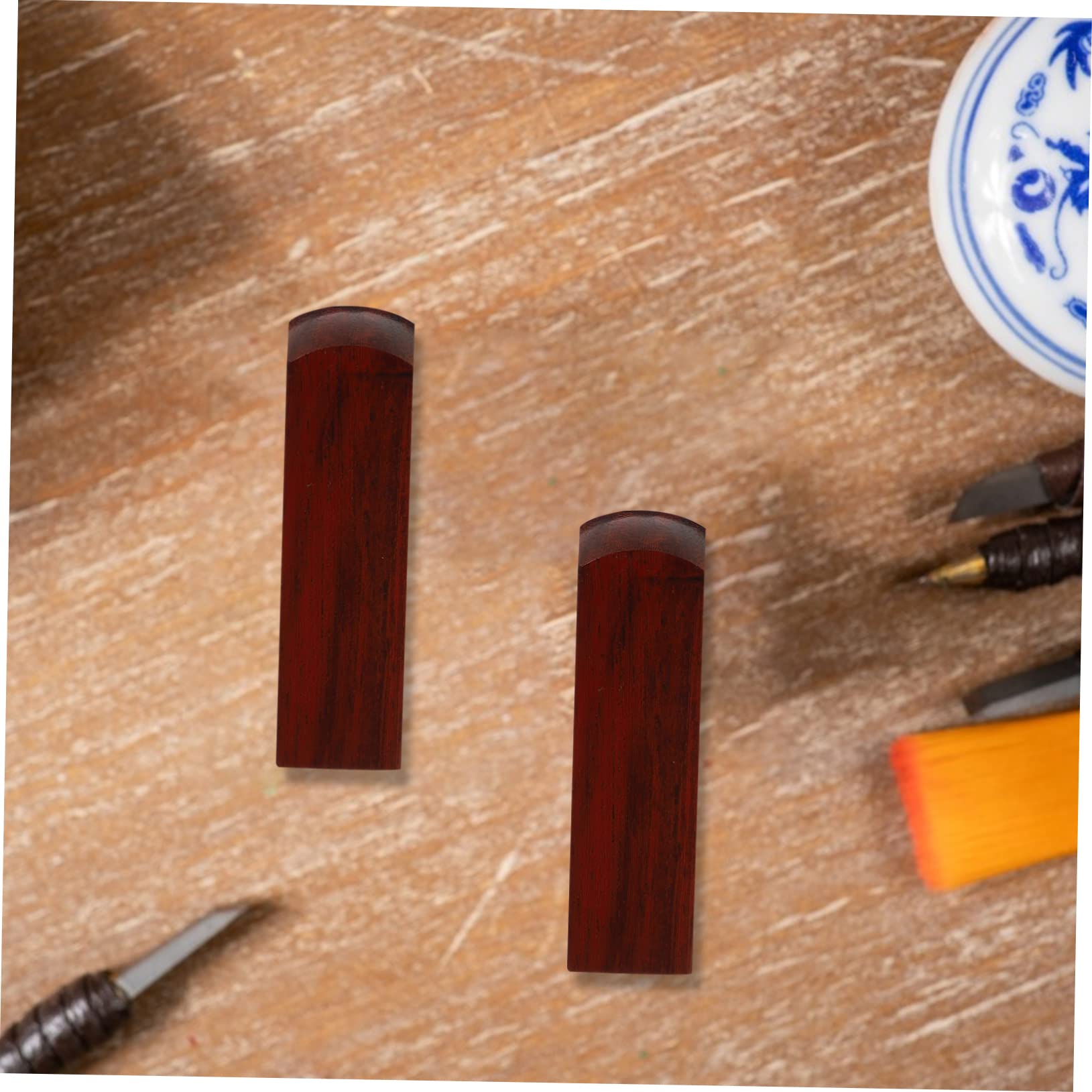 SEWACC 6stücke Holzstempel Aus Rotem Sandelholz Quadratische Blanko-stempel Für Bastelprojekte Zum Dekorieren Von Scrapbooks Karten Und Tagebüchern