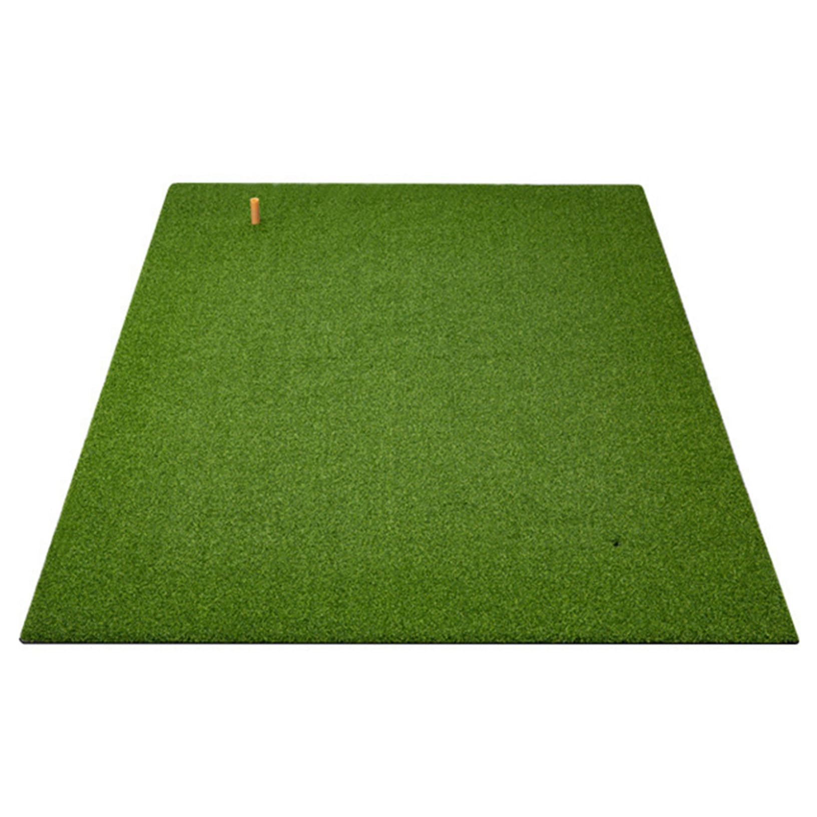 YEAHDOR Two Eco-Friendly TPE Golf Hitting Mat with Exceptional Ground Adhesion for True Swing Practice Green 1.5mx1m