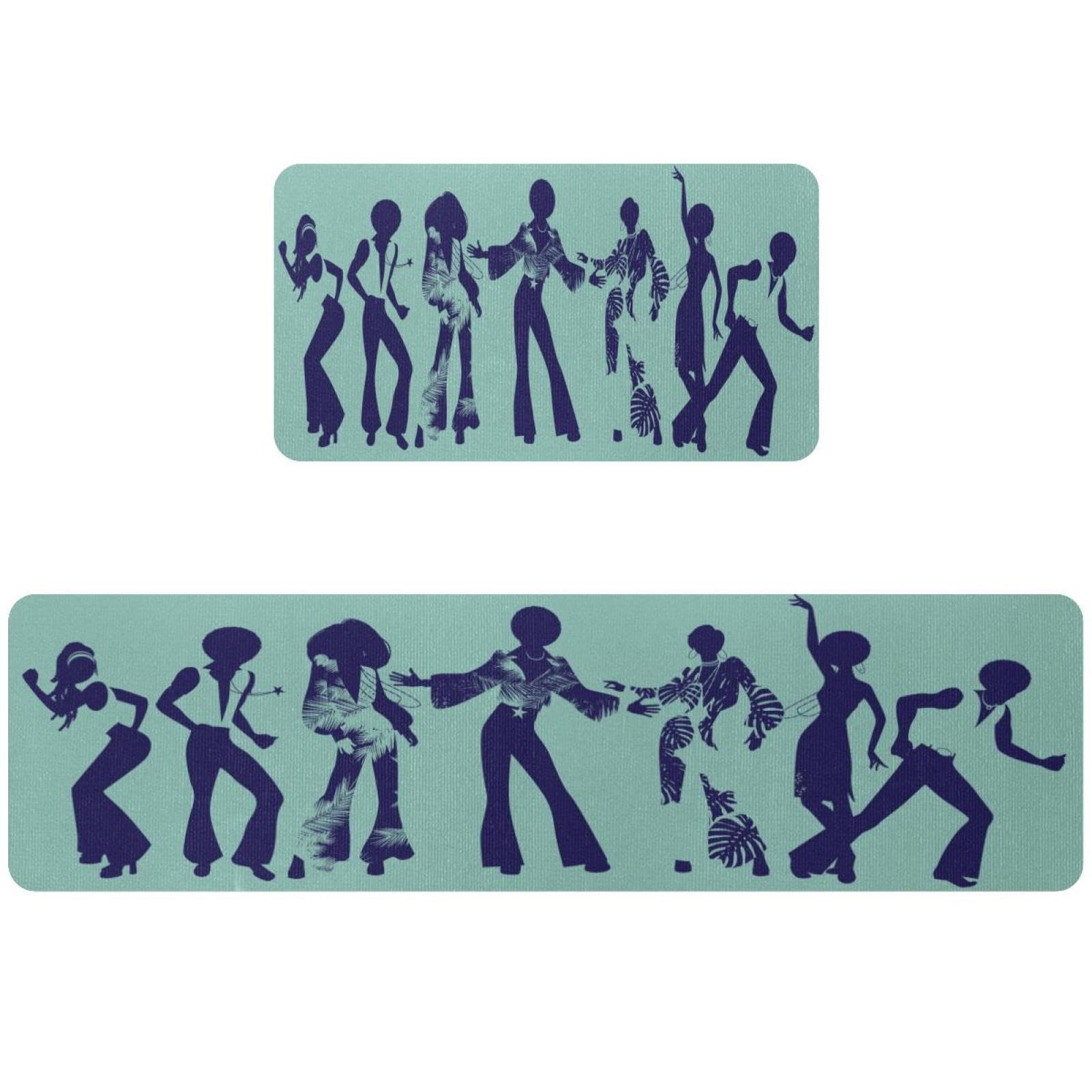 Tapis de cuisine antidérapant de grande taille avec motif dansant