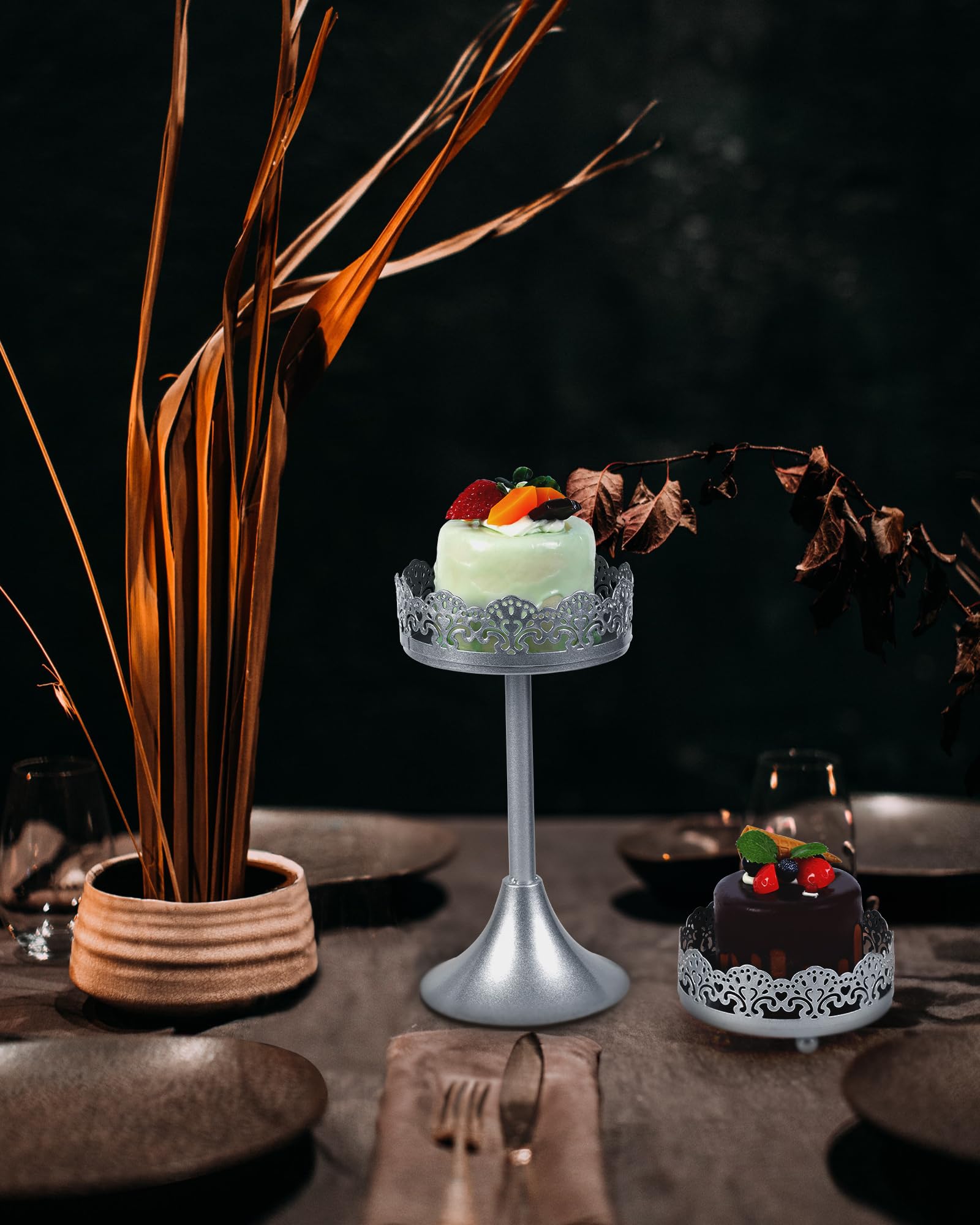 Lot De 3 Présentoirs à Gâteaux En Fer Pour Fête Prénatale, Mariage, Fête D' Anniversaire (rose