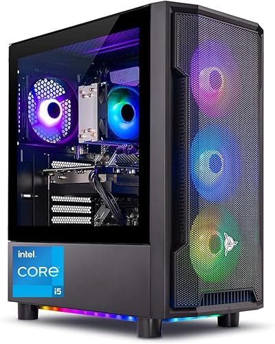 Skytech Gaming Shadow Gaming PC Desktop – Intel Core i5 12400F 2.5 GHz, NVIDIA RTX 3060 Ti, 1TB NVME SSD, 16GB DDR4 RAM 3200, 600W Gold PSU, 11AC