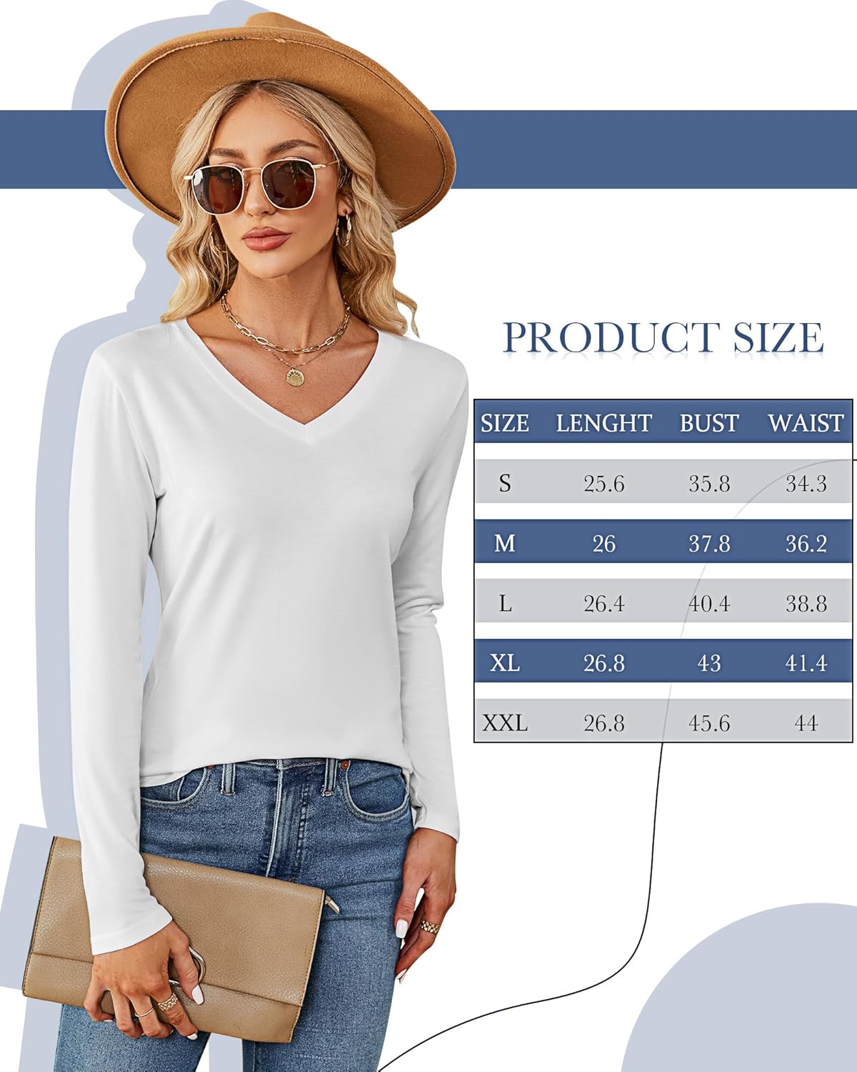 Ficerd 2 Pack Women's Long Sleeve T Shirts, Casual V Neck Tunic Tops Basic Loose Solid Tees Irregular Hem Blouses Outfit 2025 - Image 7