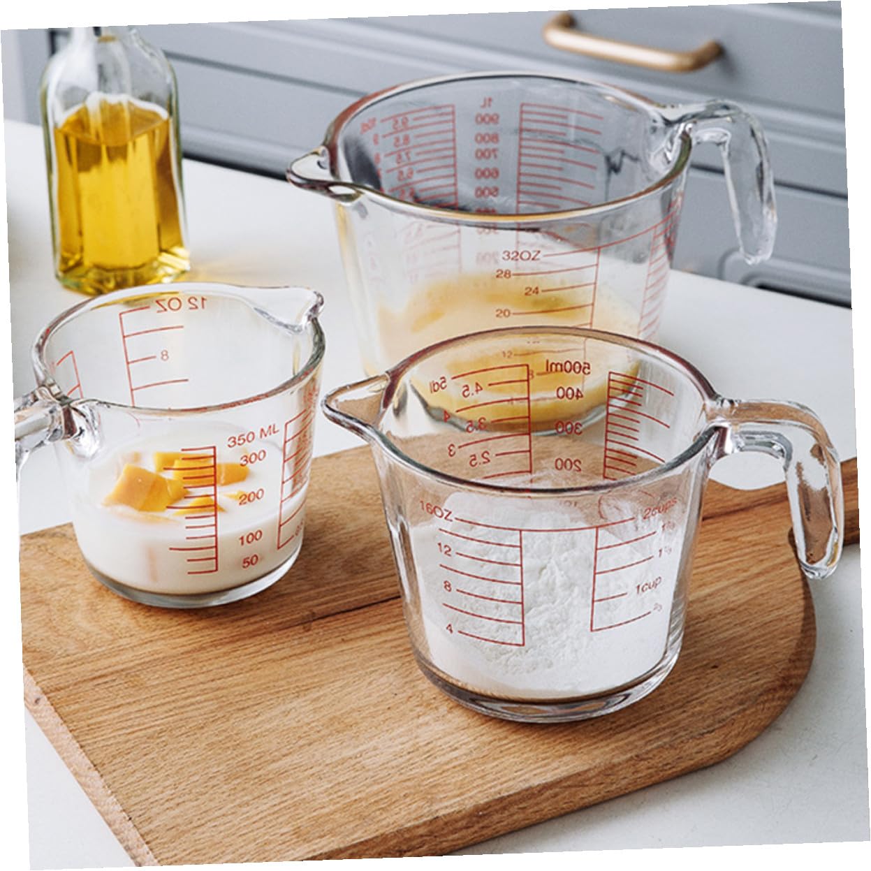 Misurino Graduato in Vetro 500ml Resistente al Calore per Cucina