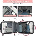 Hanples Travel Backpack for Women as Person Item Flight Approved, Large Carry On Backpack, 17.3 Inch Laptop Backpack, Waterproof Backpack, Hiking Backpack, Casual Bag (Pink)
