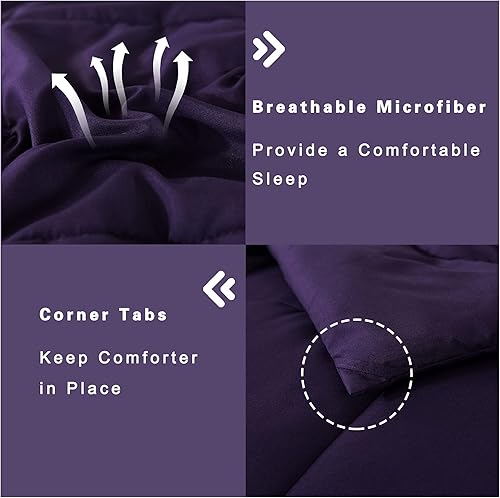 Miniatura 5 de DOWNCOOL - Juego de edredón y fundas de almohada para cama tamaño individual, incluye edredón con relleno alternativo y 1 funda, juego de 2 piezas,