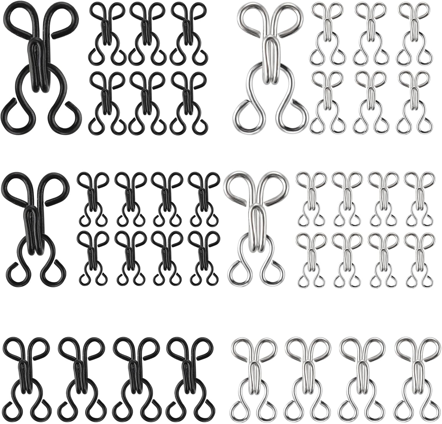 Lusofie 120Pairs Bra Hooks and Eyes, Sewing Hook Eyes