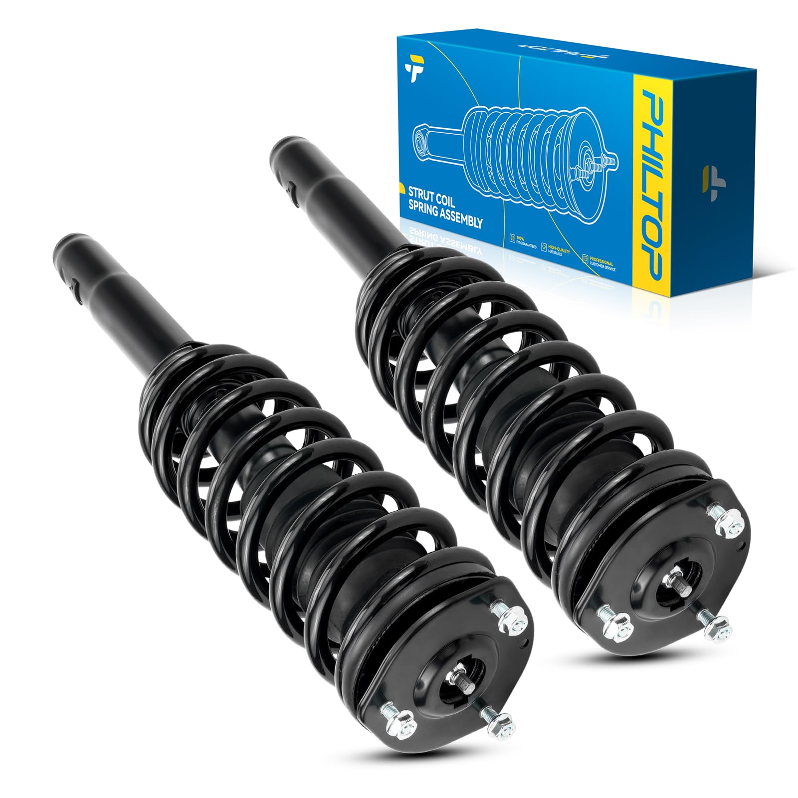 PHILTOP Front Complete Struts Assembly with Coil Spring For 2010-2012 Ford Fusion 2010-2011 Mercury Milan 272596 * 2-Quick Loaded Suspension‌