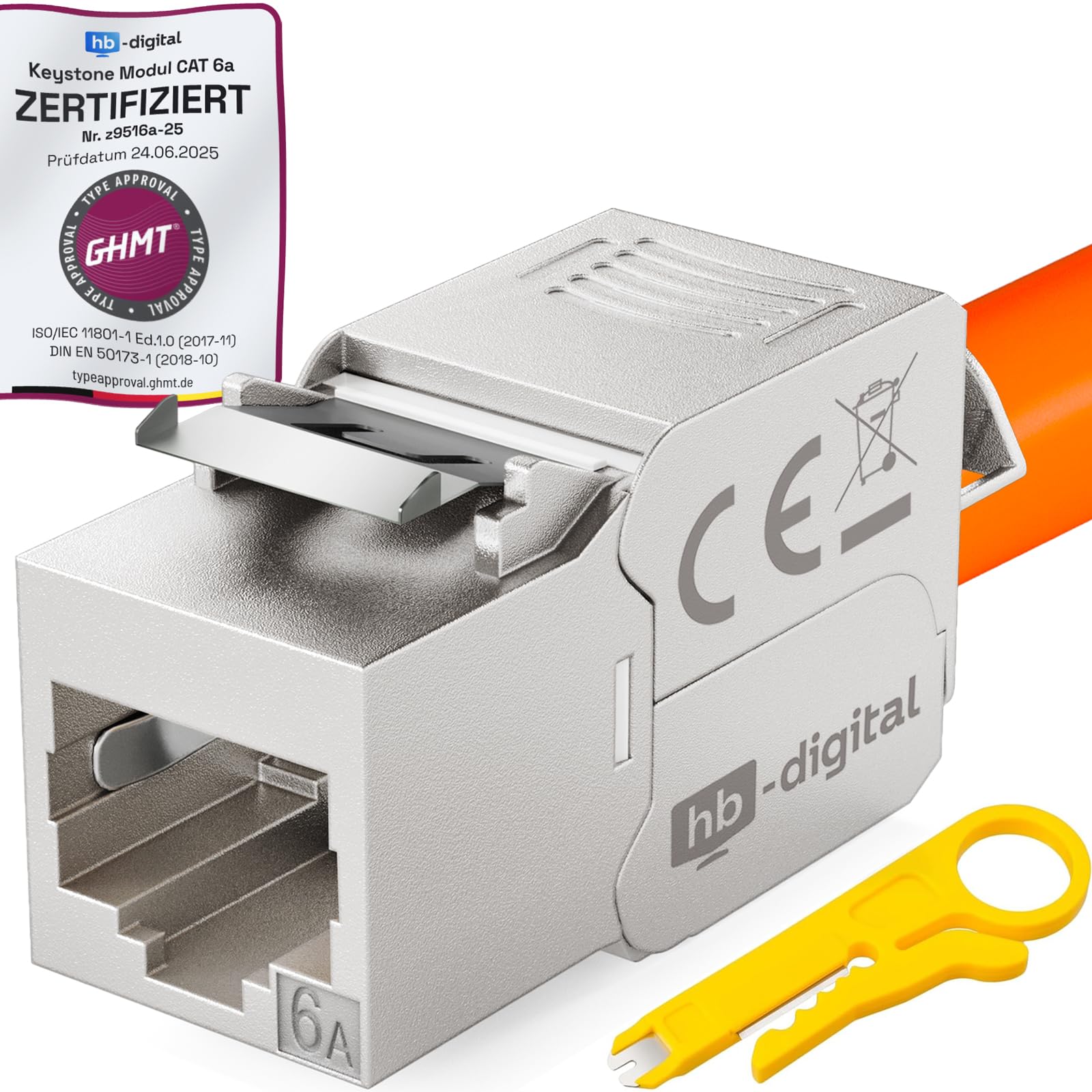 16 x Cat.6a Keystone Jack RJ 45 moduł 500 MHz 10 Gbit całkowicie ekranowany bez narzędzi do Cat6a STP RJ45 złącze kabel sieciowy gniazdo do montażu panelu krosowego kabel do układania Patchfeld przyłącze Ethernet