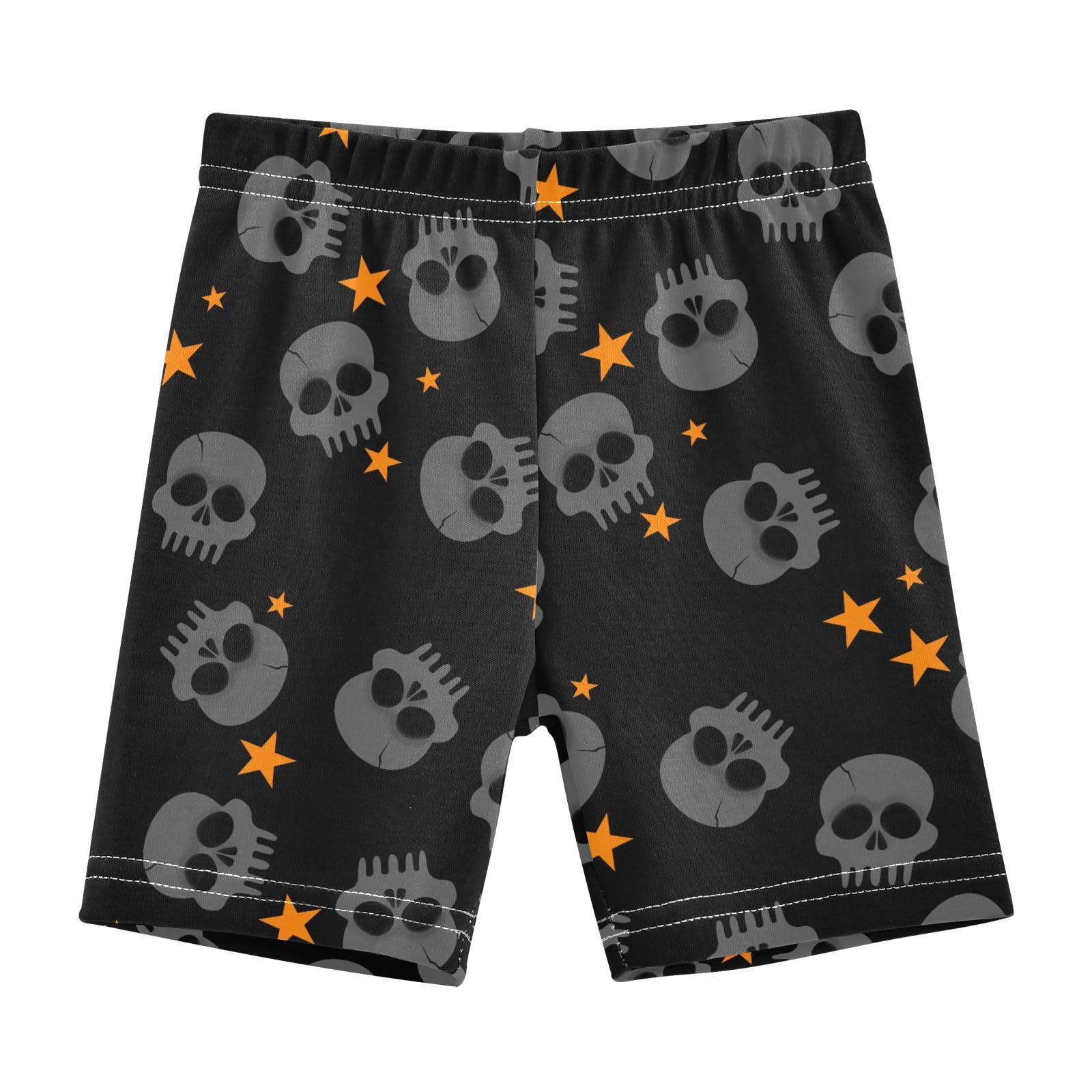 JHKKU Girls Halloween Skull Shorts Cotton Cartwheel Bike Kids Biker Under Dress Dance Short Girl Clothes 5T