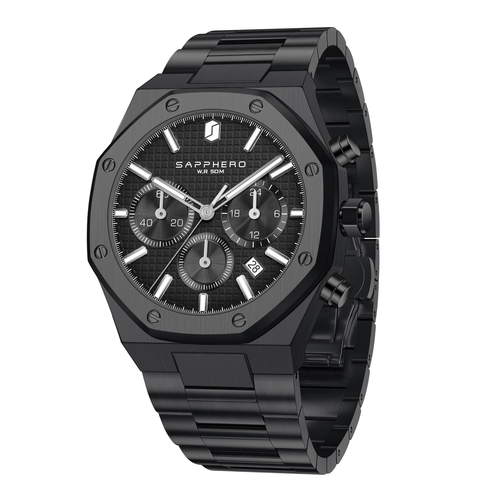 SAPPHERO Uhren Herren Uhren für Männer Luxus Herrenuhr wasserdichte Herrenarmbanduhr Business Datum Sport Zeit Mode Edelstahl