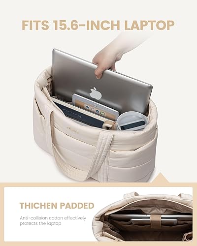Miniatura 6 de LOVEVOOK Tote Bag for Women, Large Puffer Work Tote Laptop Bag, Lightweight Travel Tote Bag with Zipper Gifts for Women