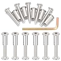 Vista 15 de 50 Juegos de Tornillos y Pernos Hexagonales Plateados para Muebles - Kit de Reparación de Rosca Métrica de Metal M6x20mm para Tornillos de Madera