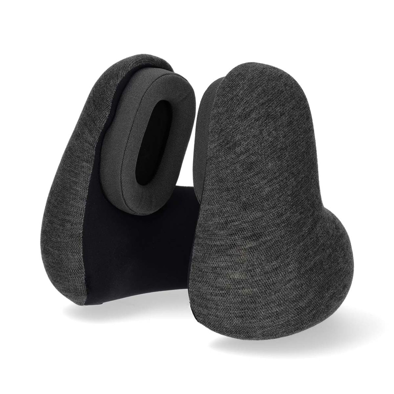 Ex-Pro Travel Neck Pillow and Bluetooth Headphones with Passive Noise Cancelling, 10 Hr Playtime and Memory Foam - Grey