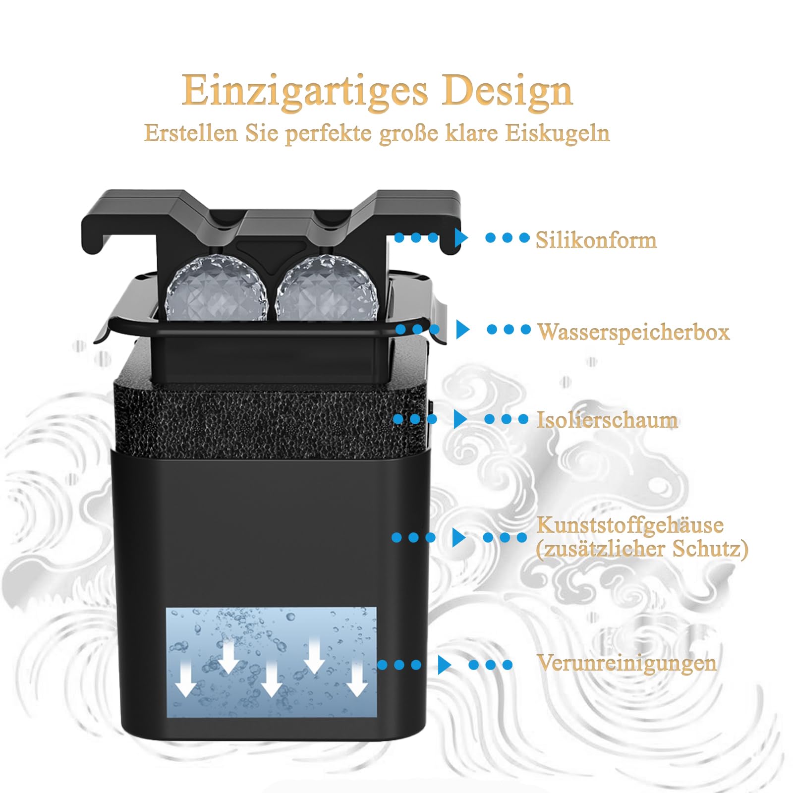 Cubitera de cristal transparente, 2,36 pulgadas, gigante para whisky Bourbon Old Fashioned, de silicona rombica redonda para cócteles (2,36 pulgadas 4BALL)
