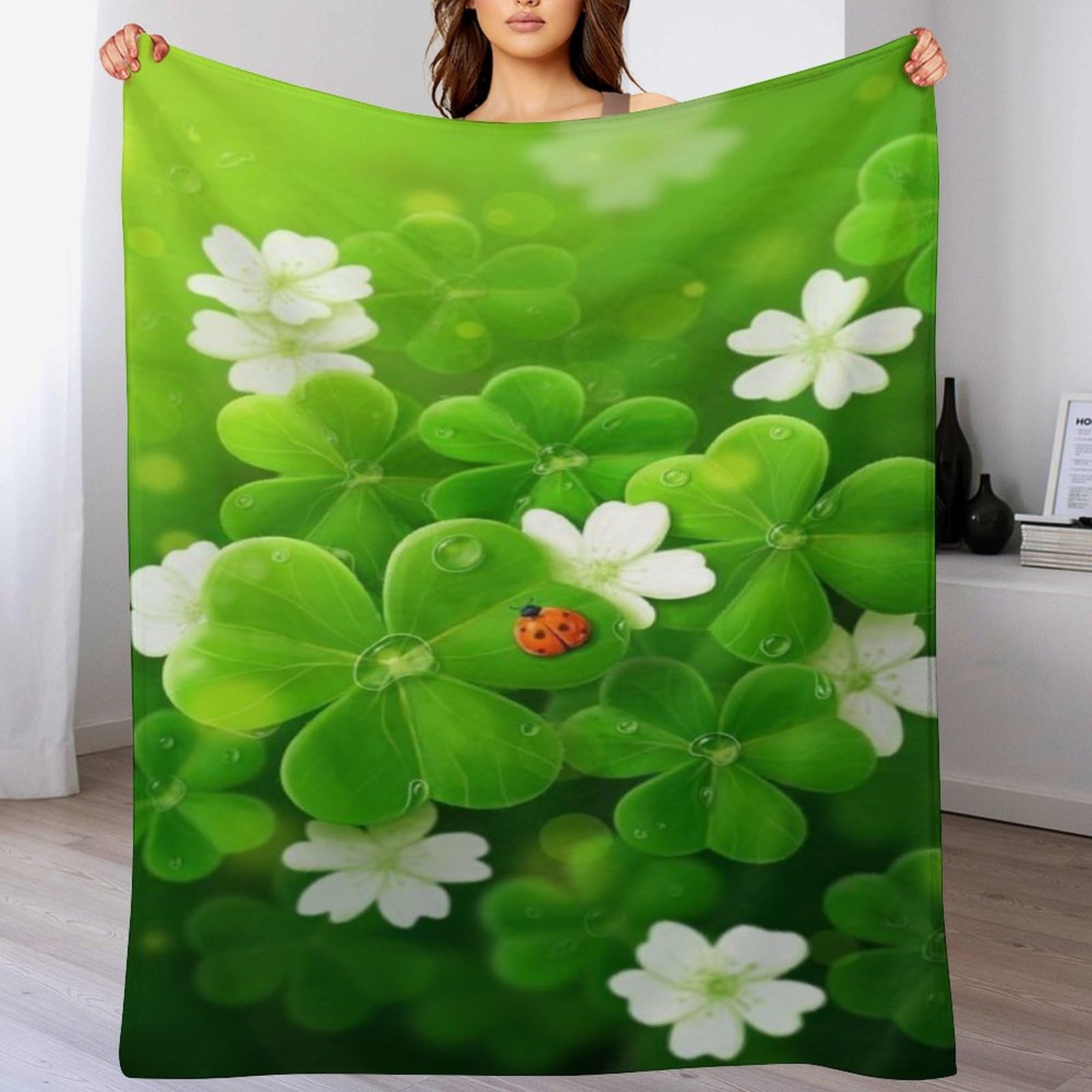 Couverture polaire douce à motif fleur 3D pour nuits fraîches