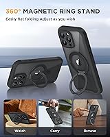 Vista 806 de Miracase Funda magnética para iPhone 14 de 6.1 pulgadas, protector de pantalla de vidrio templado integrado + protector de lente, compatible