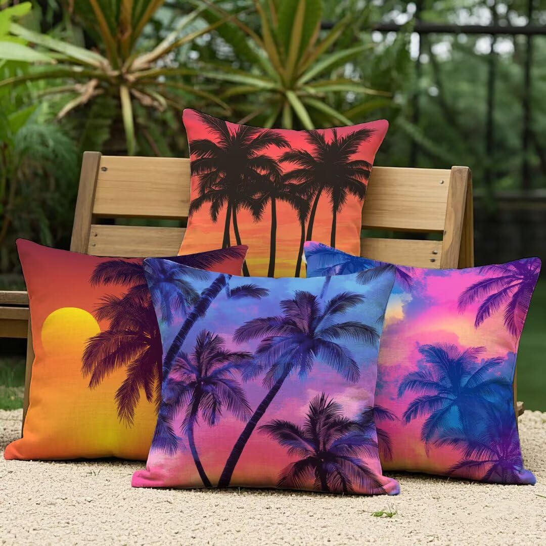 4er Set Kissenbezug 40x40 cm Böhmen Sofakissen aus Leinen Deko Kissenhülle Couchkissen Meer Kissen mit Unsichtbarer Reißverschluss, Kissenbezüge für Wohnzimmer Schlafzimmer Bett Garten Terrasse Ym43