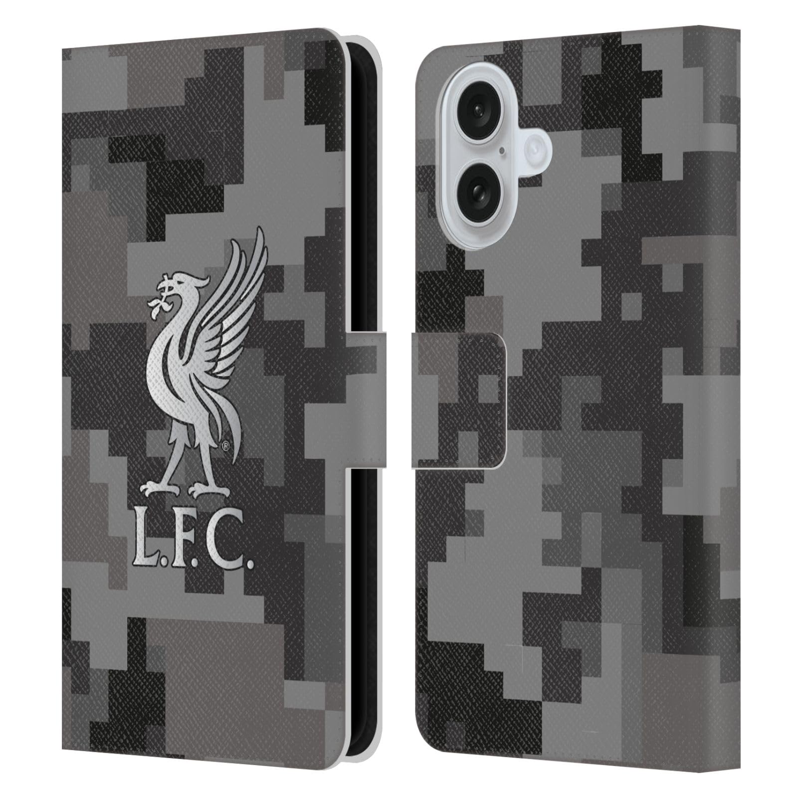 Head Case Designs Officially Licensed Liverpool Football Club Away Colours Digital Camouflage Leather Wallet Case Compatible With Apple iPhone 16