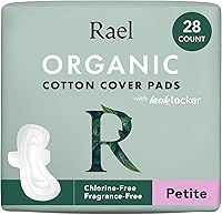 Vista 1 de Rael Almohadillas para mujer, funda de algodón orgánico, almohadilla de periodo con alas, cuidado femenino, servilletas sanitarias, absorción