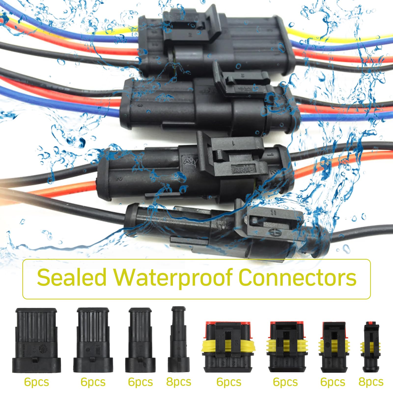 QWORK® 708 Pezzi Connettori Elettrici Impermeabili,Connettore a Spina per Auto 1/2/3/4/5/6 pin,Per Auto, Camion, Moto QWORK® 708 Pezzi Connettori Elettrici Impermeabili,Connettore a Spina per Auto 1/2/3/4/5/6 pin,Per Auto, Camion, Moto