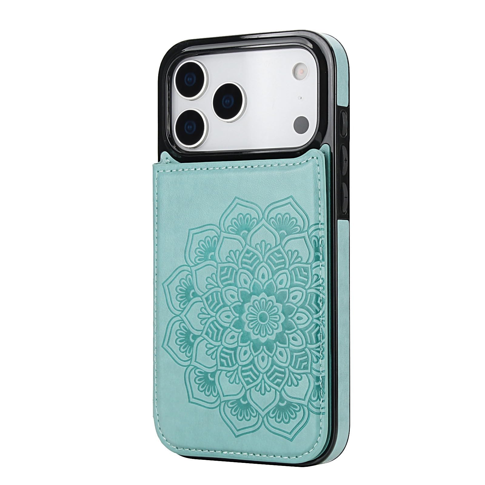 Generic Funda compatible con iPhone 15 (color: verde) Funda trasera de silicona rígida con diseño de flor lateral