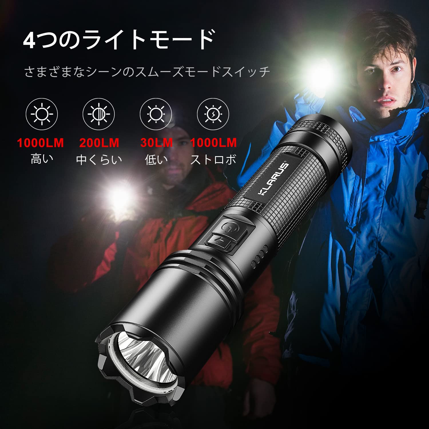 Amazon.co.jp: KLARUS EP10 V21000ルーメンUSBC充電式懐中電灯