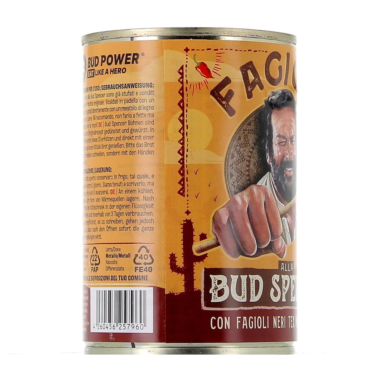 Fagioli alla Bud Spencer - Frijoles negros Tex-Mex en salsa 400 g - listo para calentar, rico en fibra, receta italiana - vegetariano/vegano, 6x 400g + Italian Gourmet Polpa 400g