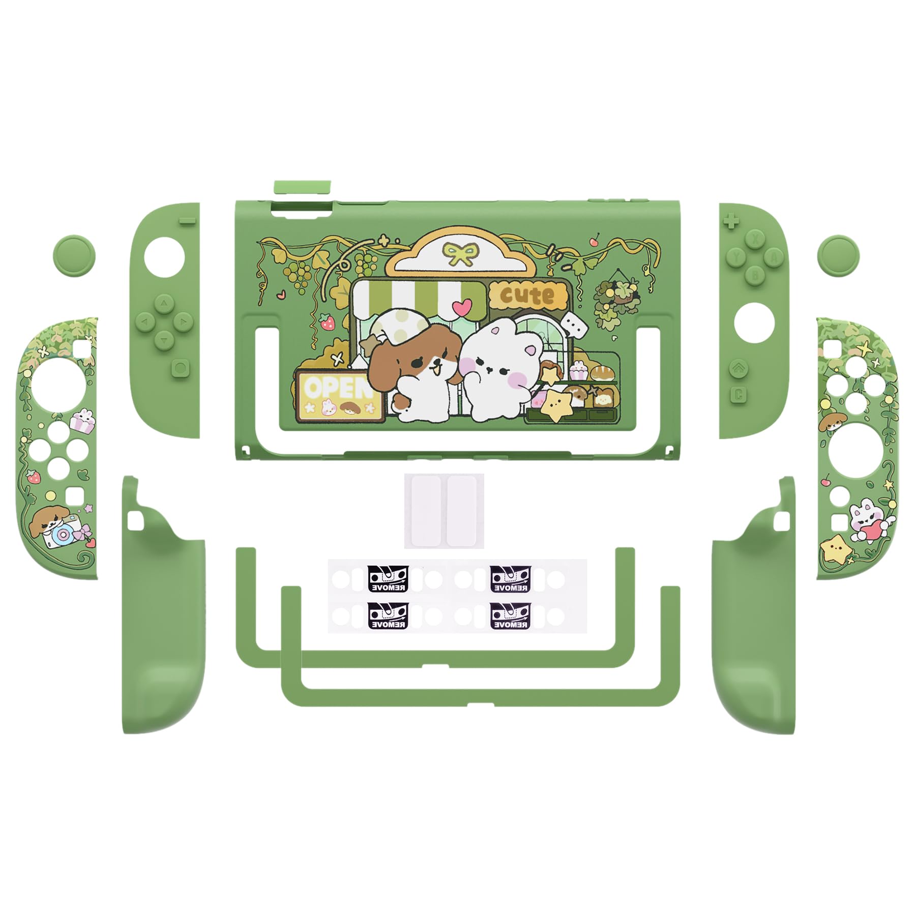playvital per Switch 2 Cover Rigida Dockable, Custodia Protettiva Adesivi per Nintendo Switch 2 Console, Copri Tasti & Gommini per Joycon 2, Accessori Carini, Pasticceria nella Foresta