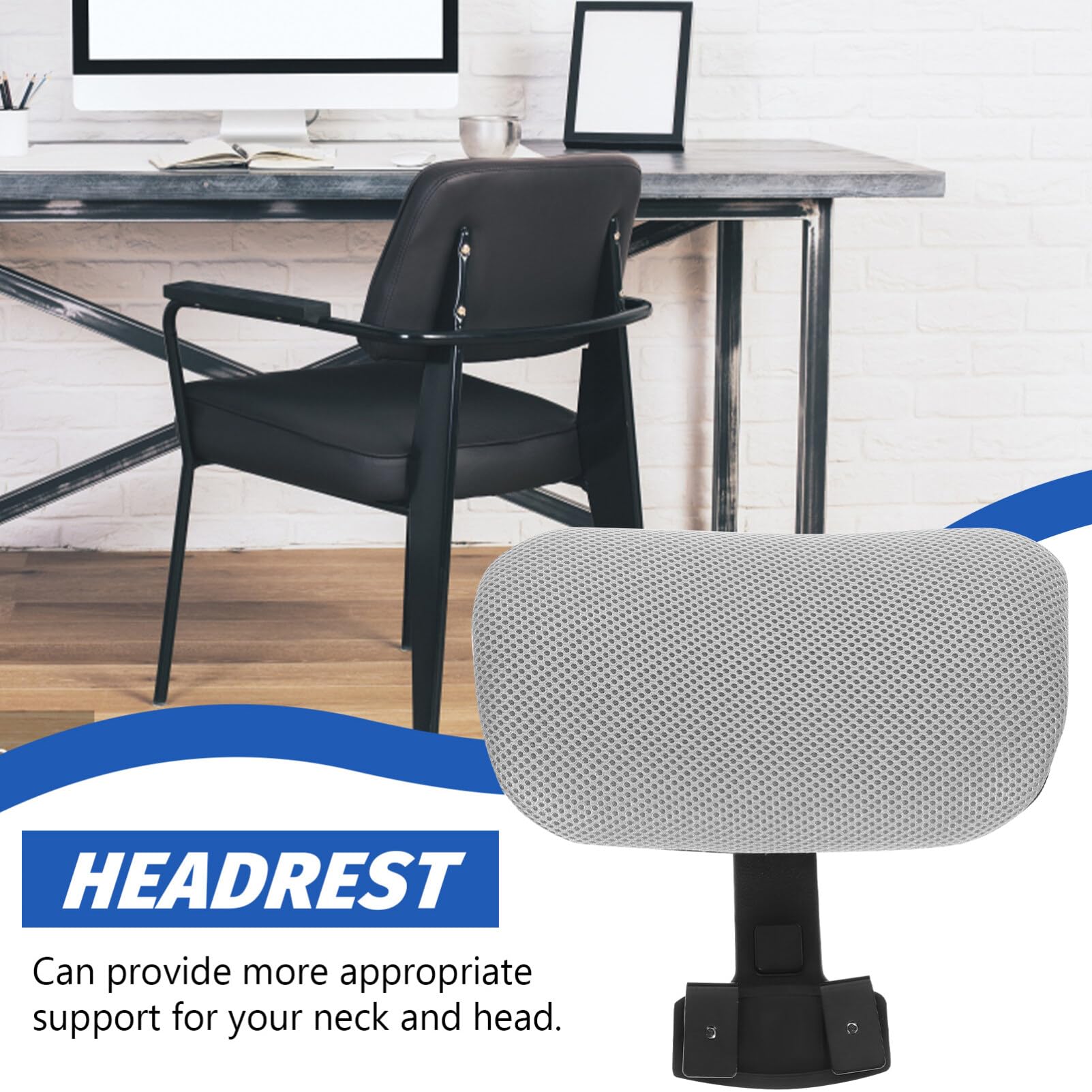 LIFKOME Reposacabezas de Silla de Ordenador Negro Ajustable para Oficina