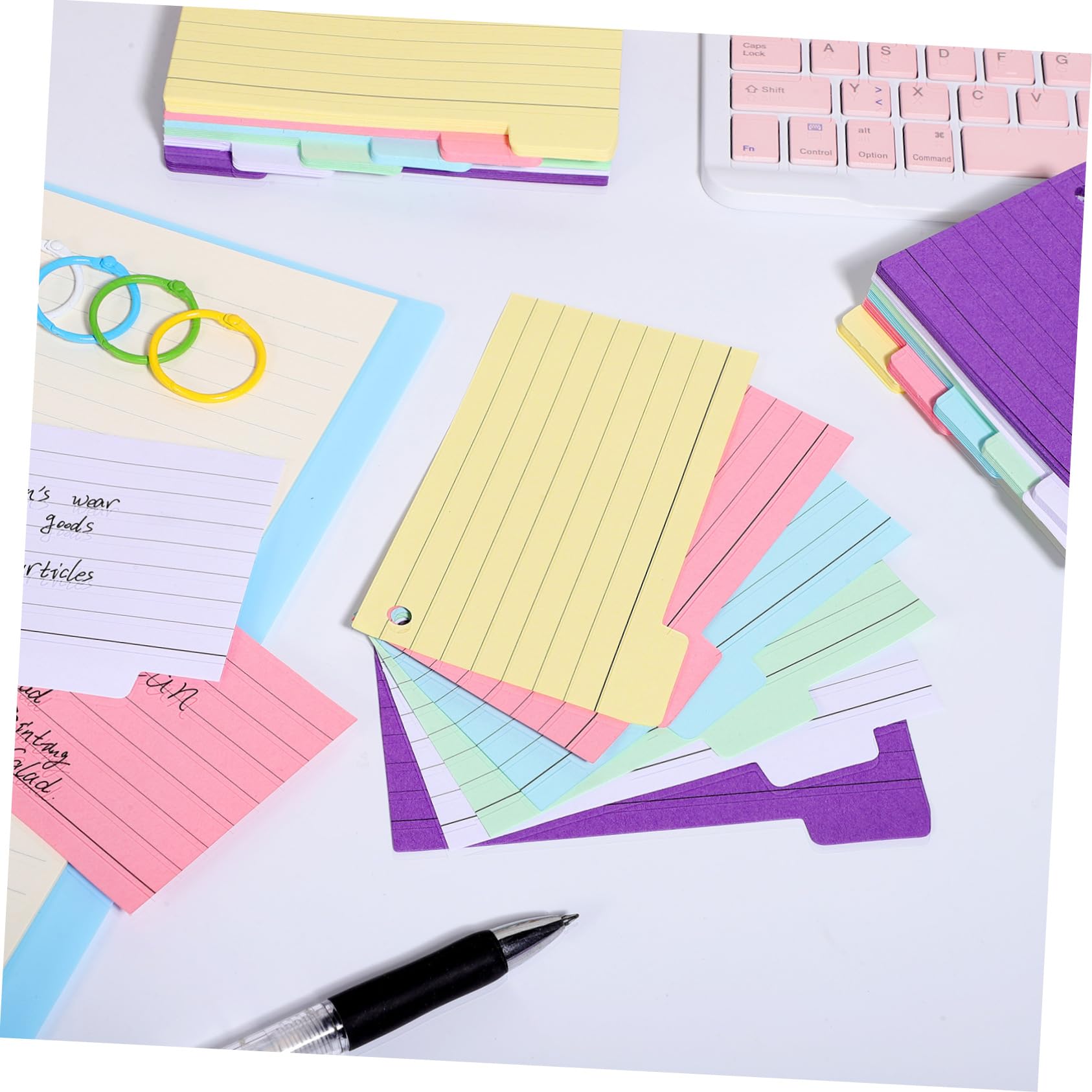 EXCEART Lot De 5 Fiches De Vœux Avec Lignes Lignées Cartes Mémoire Perforées Fiches Détude Pour 300 Feuilles X 5